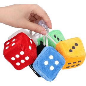 Keenso 12pcs Hanging Dice,Fuzzy Plush Dice with Dots for Car Interior Ornament Decoration in Saudi Arabia