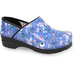 قباقيب سانيتا سوانزي الاحترافية للنساء - جلد لامع، دعامة للقوس، ظهر مغلق، حذاء سهل الارتداء معتمد من APMA in Kuwait