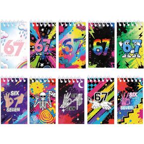 10Pack 6 7 Notebooks, 6 7 birthday decorations, Six Seven 67 gifts Meme Small Notebooks, Small Spiral Notebook, 6 7 party decorations, Pocket Notepads with Six Seven Pattern, Mini Notebook with Lined Pages for Work Nursing School Essentials 2.36 x 3.94 In in Kuwait