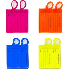 بطاقات أمتعة مكونة من 8 قطع، علامات أمتعة متعددة الألوان مقاومة للماء ومعرفات لحقائب السفر، أساسيات السفر للطائرة والرحلات البحرية والعطلات، ملحقات سفر ممتازة مريحة in Kuwait