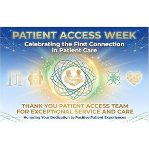 زينة لافتة أسبوع وصول المريض - علامة تقدير "الاتصال الأول" لموظفي المستشفى وفريق القبول - خلفية من نسيج البوليستر الناعم لجدار المكتب ودعامة حفلات العيادة (70.87 × 45.3 بوصة) in Kuwait