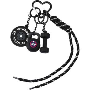 Locus Amoenus Gym Equipment Bag Charms DIY Soft Rubber Dumbbells Keychain for Fitness enthusiast Couple Backpack Jewelry Gift in Saudi Arabia