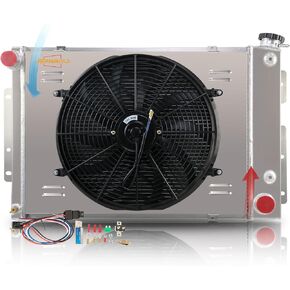 3 Row Aluminium Radiator Replacement for Shroud Fan Relay Fits 1967-1969 Chevy Camaro&Pontiac Firebird/Trans AM All Engines 23" Wide Core in Kuwait