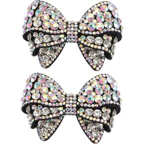 زوج واحد من إكسسوارات الأحذية المزخرفة بعقدة فيونكة عصرية للنساء من حجر الراين للحقائب ذات الكعب المسطح وأكثر خفيفة الوزن وقابلة للحمل للارتداء اليومي والمناسبات in Kuwait