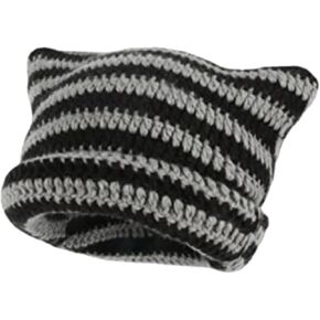 Crochet Hats for Women Cat Ear Beanie Y2K Beanies Vintage Grunge Accessories Slouchy Beanies for Travel Daily Wear in Kuwait