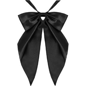 Oversized Bow Ties for Women, Adjustable Pre-tied Womens Bow Tie Solid Color Girl's Bowtie for Uniform Dress in Kuwait