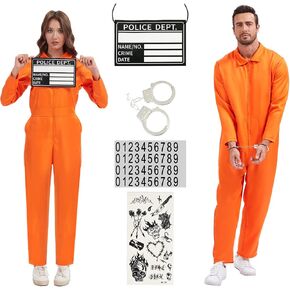 بدلة سجين للبالغين زي سجين برتقالي زي السجن الإجرامي للنساء في الهالوين in Kuwait