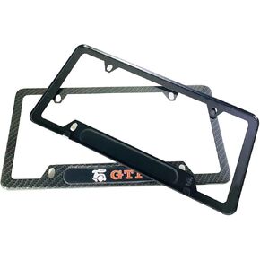 قطعتين من ألياف الكربون أرنب G-T-I إطار لوحة ترخيص السيارة غطاء حامل لسيارة VW Golf-ستانلس ستيل G-T-I (2) in Kuwait