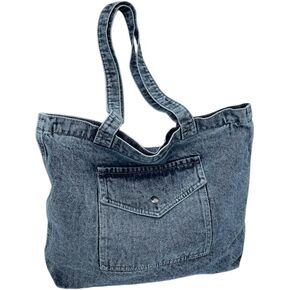 Denim Tote Bag for Women, Large Vintage Denim Purse Handbag with Zipper,for Daily Use Work Shopping Travel Gift in Saudi Arabia