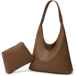 Retro Shoulder Bag Slouchy Tote Bag for Women Soft Leather Handbags Work Purse Ladies Top Handle Bag Large Capacity 2Pcs in Kuwait