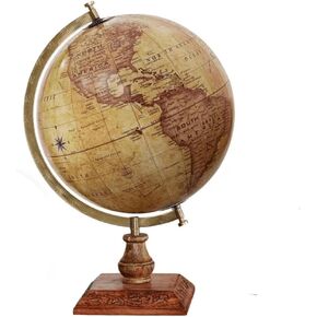 World Globe - طراز كلاسيكي - قاعدة خشبية متينة - خليج أمريكا وجبل ماكينلي - كرة أرضية مقاس 30.48 سم in Kuwait