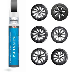 Rim Touch Up Paint for Tesla Model Y/S/X Crossflow/Induction/Arachnid/Slipstream 2-Tone Wheel, 2 in 1 Car Wheel Scratch Repair Kit, Quick & Easy Remover Curb Rash (Gunpowder(WPB-82422E) for Model 3 (2017-2023) 20" Überturbine Wheel/Model 3 (2017-2023) 20" in Saudi Arabia