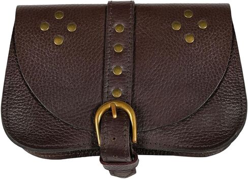 Mythrojan Leather Belt Pouch Renaissance Costume Accessories Medieval Jewelry Pirate Hip Pouch LARP Waist Bag Cosplay Coin Purse - Brown - Medium in Saudi Arabia