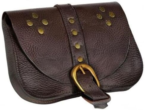 Mythrojan Leather Belt Pouch Renaissance Costume Accessories Medieval Jewelry Pirate Hip Pouch LARP Waist Bag Cosplay Coin Purse - Brown - Medium in Saudi Arabia