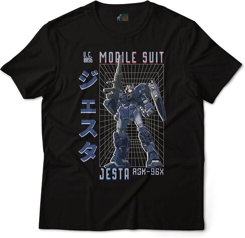 تي شيرت Calibear Prints Mobile Suit RGM-96X Jesta Earth Union Forces Anime Mecha in Saudi Arabia