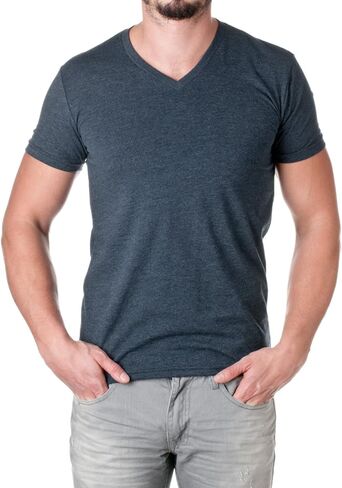 تيشيرت رجالي Premium CVC برقبة على شكل حرف V من Next Level Apparel - 6240، Midnight Navy، Medium in Saudi Arabia