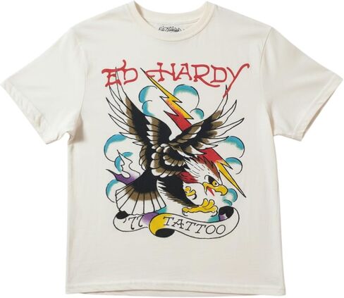 تيشيرت ED HARDY للرجال '77 Eagle Graphic باللون العاجي EMHR1100-18 in Saudi Arabia