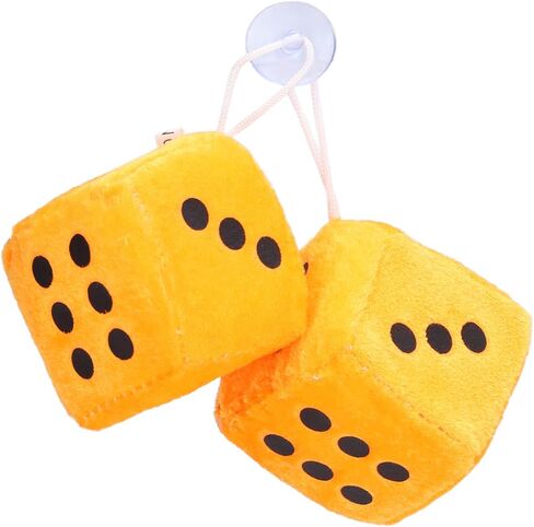 Keenso 12pcs Hanging Dice,Fuzzy Plush Dice with Dots for Car Interior Ornament Decoration in Saudi Arabia