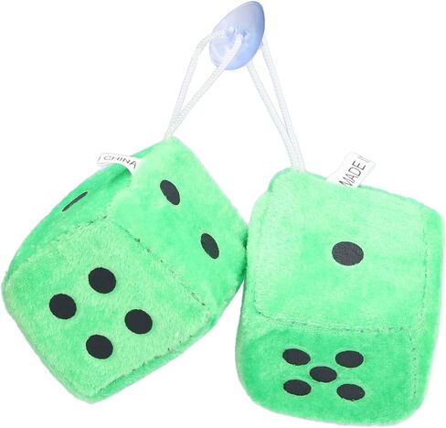 Keenso 12pcs Hanging Dice,Fuzzy Plush Dice with Dots for Car Interior Ornament Decoration in Saudi Arabia