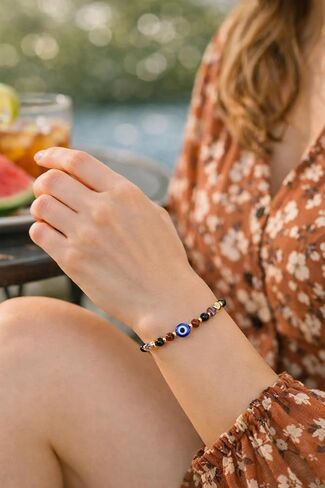 هدايا سلة عيد الفصح، سوار العين الشريرة، أحجار الشفاء للنساء، حشو بيض عيد الفصح، أساسيات مجوهرات عيد الميلاد، الكوارتز الشفاف، الجمشت، التورمالين، عين النمر لصديق، أخت، أمي in Kuwait