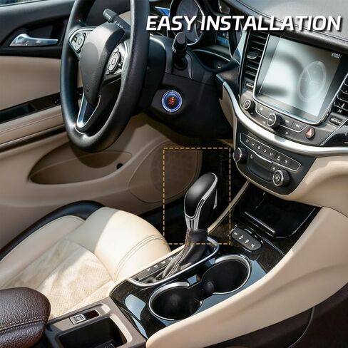 Gear Stick Shift Knob Compatible with Buick Verano 2012 2013 2014 2015 2016 2017 Leather Replacement Gear Shifter Handle Black in Kuwait