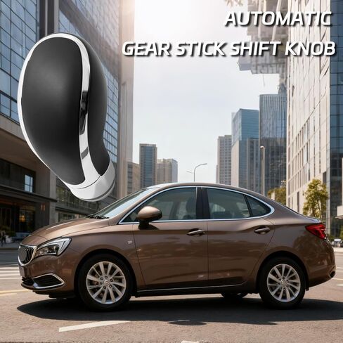 Gear Stick Shift Knob Compatible with Buick Verano 2012 2013 2014 2015 2016 2017 Leather Replacement Gear Shifter Handle Black in Kuwait