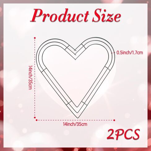 إطار إكليل على شكل قلب مقاس 35.56 سم، عبوتان على شكل إكليل سلكي على شكل قلب، حلقات أكاليل معدنية على شكل قلب أخضر داكن لعيد الحب، وحفلات الزفاف، والذكرى السنوية، والباب الأمامي، وديكورات المنزل الخارجية، لوازم الحرف اليدوية ذاتية الصنع in Kuwait