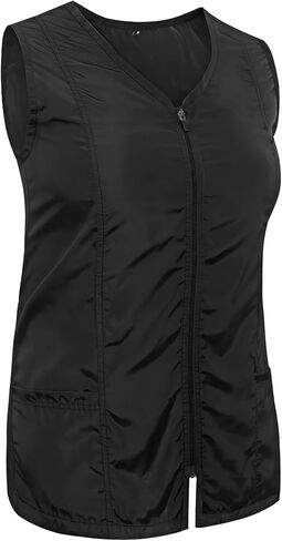 Womens Black Hairstylist Barber V-Neck Vest in Saudi Arabia