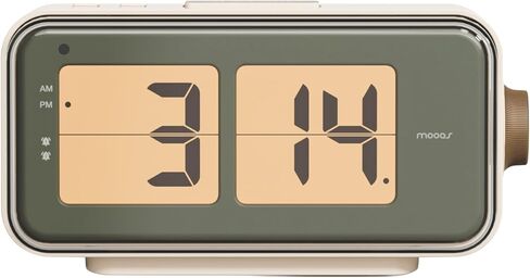 mooas Retro Flip Clock, Auto Flip Alarm Clock, Battery Powered, AM/PM, Home Décor Ideal for Home Office School Hotel Café (Cream) in Saudi Arabia