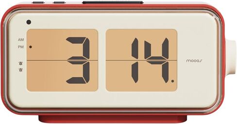 mooas Retro Flip Clock, Auto Flip Alarm Clock, Battery Powered, AM/PM, Home Décor Ideal for Home Office School Hotel Café (Cream) in Saudi Arabia