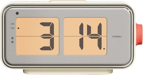 mooas Retro Flip Clock, Auto Flip Alarm Clock, Battery Powered, AM/PM, Home Décor Ideal for Home Office School Hotel Café (Cream) in Kuwait