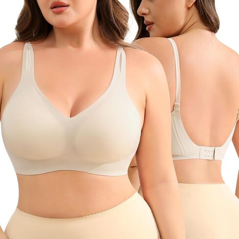 Slimers Backless Bra for Women：Wireless Full-Coverage Low Back Bras - Padded Criss-Cross Multiway Bralette in Saudi Arabia