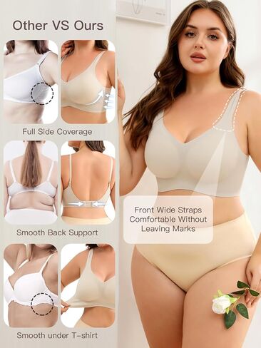 Slimers Backless Bra for Women：Wireless Full-Coverage Low Back Bras - Padded Criss-Cross Multiway Bralette in Saudi Arabia