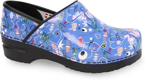 قباقيب سانيتا سوانزي الاحترافية للنساء - جلد لامع، دعامة للقوس، ظهر مغلق، حذاء سهل الارتداء معتمد من APMA in Kuwait