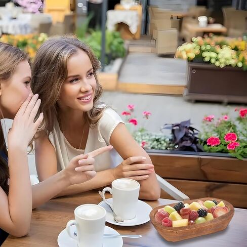 15 قطعة من أوعية العجين الخشبية، وعاء فواكه خشبي مقاس 9.8 بوصة، أوعية ريفية عتيقة للشموع وحلوى الفاكهة والحلوى، وعاء خشبي منحوت يدويًا لتزيين مزرعة الزفاف المنزلية in Saudi Arabia