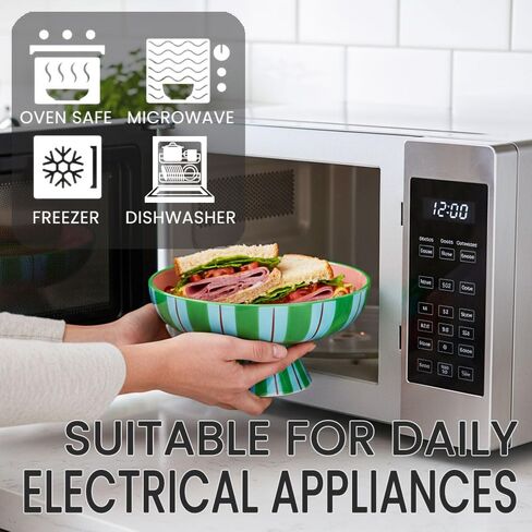 وعاء ذو ​​قدم 9 بوصة لديكور المنزل - وعاء فواكه مزخرف من السيراميك، وعاء حلوى أو حامل مفاتيح لطاولة المدخل، أوعية ذات قاعدة سيراميك لطاولة المطبخ أو القطعة المركزية لطاولة القهوة in Kuwait