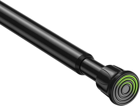 No Drill Curtain Rods Black Tension Rod 28 to 48 Inch, Adjustable Spring Tension Rod Curtain Rods No Drilling Curtains Rod for Window, Kitchen, Closet, Doorway in Saudi Arabia