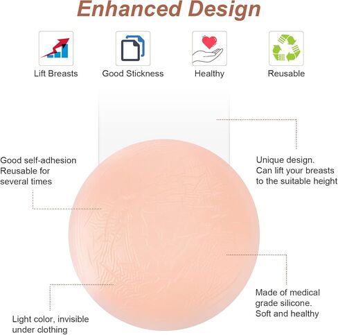 2 Pairs Silicone Breast Lift Reusable Breast Pasties Petals with 20 Pieces Disposable Nipple Covers in Saudi Arabia