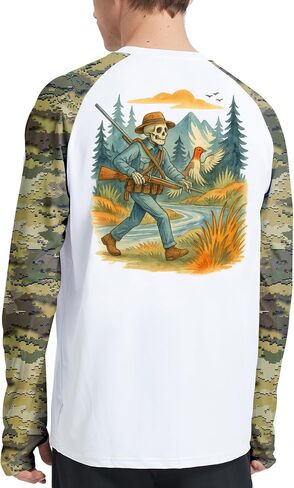 Riverruns Men's Hunting Camo Shirt for Men, Lightweight Camouflage Long Sleeve Shirt for Fishing Hiking Camping in Saudi Arabia