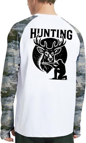 Riverruns Men's Hunting Camo Shirt for Men, Lightweight Camouflage Long Sleeve Shirt for Fishing Hiking Camping in Saudi Arabia