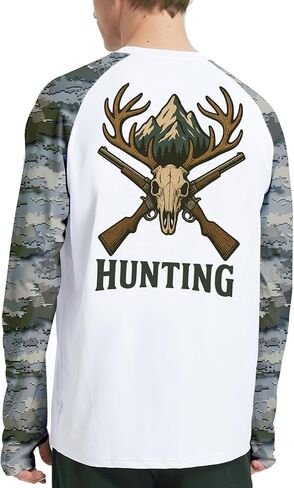 Riverruns Men's Hunting Camo Shirt for Men, Lightweight Camouflage Long Sleeve Shirt for Fishing Hiking Camping in Saudi Arabia