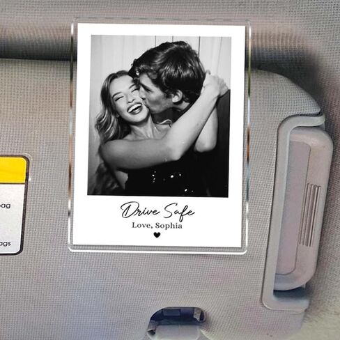 IZI POD Custom Couple Car Visor Clip, Drive Safe I Love You, Personalized Photo Clip, Gift for Couple, Boyfriend, Girlfriend, Wife, Husband, Dad, Valentine's, Anniversary, Birthday, Christmas 1 in Saudi Arabia