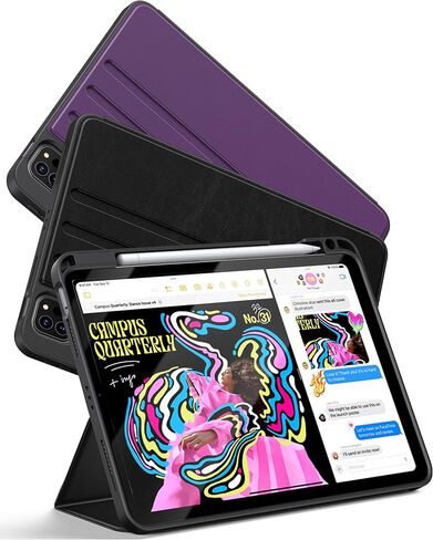 TORRAS for iPad 10th Generation Case (2022) 10.9 inch - Military Grade Heavy Duty, Shockproof Protective Cover with Pencil Holder, 6 Angles, Magnetic Stand, Auto Sleep/Wake - Purple in Saudi Arabia