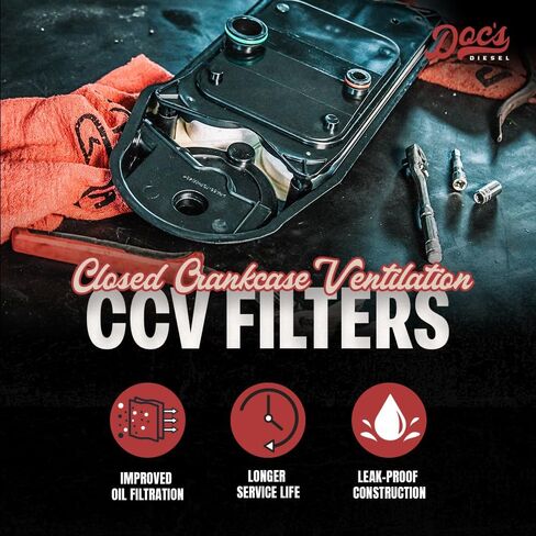 Doc's Diesel CCV Filter D804502 | Compatible with Ford 6.7L Powerstroke F-250, F-350 2019-2022 | Replaces LC3Z-6A785-C in Saudi Arabia