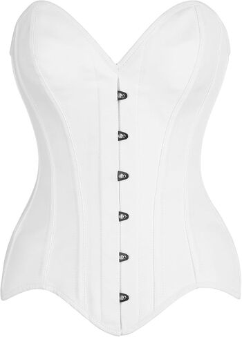 Daisy corsets Women's Daisy Corsets Top Drawer White Cotton Steel Boned Overbust Corset in Saudi Arabia