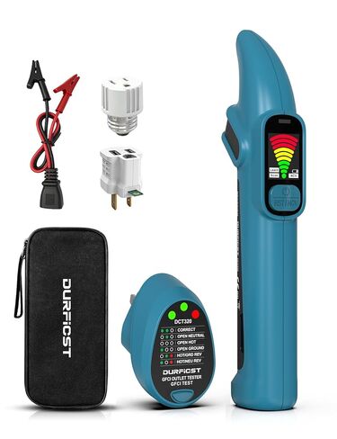GFCI Outlet Tester, DURFICST Electrical Outlet Tester with 1.7'' High Definition LCD Display, Standard 3-Wire 120V Receptacle Tester, Detects Common Home and Office Wiring Problems in Saudi Arabia