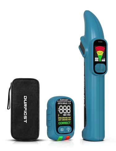 GFCI Outlet Tester, DURFICST Electrical Outlet Tester with 1.7'' High Definition LCD Display, Standard 3-Wire 120V Receptacle Tester, Detects Common Home and Office Wiring Problems in Saudi Arabia