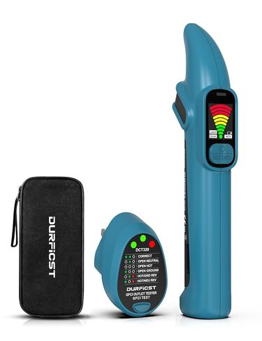 GFCI Outlet Tester, DURFICST Electrical Outlet Tester with 1.7'' High Definition LCD Display, Standard 3-Wire 120V Receptacle Tester, Detects Common Home and Office Wiring Problems in Saudi Arabia
