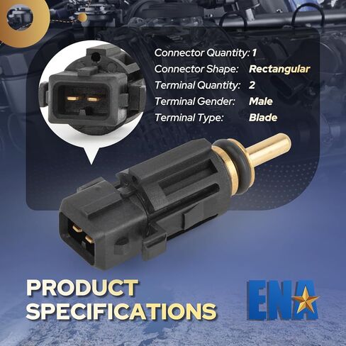 ENA Engine Coolant Temperature Sensor Compatible with BMW 328i 325i 330i 320i 323i 328Ci 325Ci 323Ci 323is 550i 530i 2.2L 3.2L 4.9L 5.4L l4 l6 V8 V10 2009 2010 2011 2012 Replaces TX128 13621433077 in Saudi Arabia