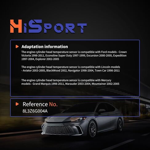 HiSport Engine Cylinder Head Temperature Sensor - Compatible with Ford Excursion Expedition Lincoln Aviator BlackWood Navigator Mercury Marauder Mountainer Replaces 8L3Z6G004A in Saudi Arabia